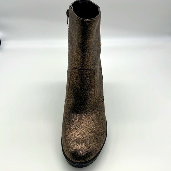 G By Guess - Greedy Gold Glitter Moto Boot With Gold Chain Size 10 - Picture 12 of 15